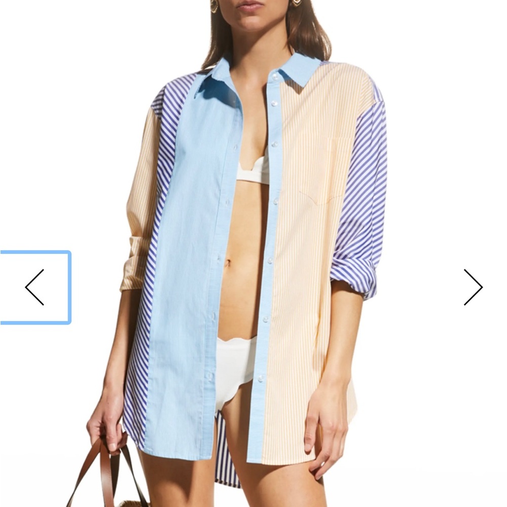 Solid & Striped The Oxford Tunic in Greek Blue/Butterscotch/Lapis Blue